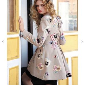 Anthropologie Elevenses Corset Trench Coat